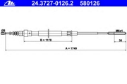 24.3727-0126.2 =AD55.0257=PE71380=DL-10.7492=10.7492 трос ручника VW Passat 1.8/2.0 <93 disc