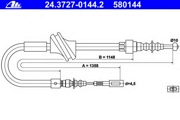 Трос ручного тормоза R AUDI 80/90/Coupe 1,8/2,0/2,3L all 86-91 ATE 24.3727-0144.2