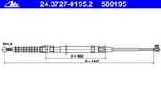 24.3727-0195.2 трос ручника 1447mmAudi A3, Skoda Octavia/Yeti, VW Golf/Jetta 1.4-2.0i/2.0D 04