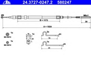 Трос ручного тормоза L BMW E39 all 95-04 ATE 24.3727-0247.2