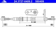 Трос ручника MB 190 W201,W124 задний