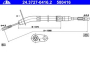 24.3727-0416.2 [1264201685] трос ручника л MB W126 2.6-5.0 79-91 L=1090/880