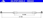 Трос ручника MB A140-A170 W168 739ММ R -04 (диск/барабан)