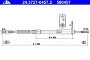 ТРОС РУЧНИКА MER W220/C215 98- ЗАД R (L=980MM)