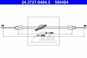 24.3727-0484.2 трос ручника MB C218/X218/S212/W212 10