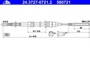 24.3727-0721.2 =PE72179=28.2100=11.574 [522548] трос ручника л Opel Corsa all 82-86