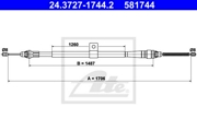 24.3727-1744.2 трос ручника левый Nissan Note E11E 1.4-1.6i/1.5dCi 06-13