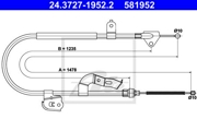 24.3727-1952.2 трос ручника правый Toyota Aygo 1.0i/1.4D 05-14