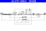 24.3727-1958.2 трос ручника Toyota Corolla 1.4/2.0D 06-13