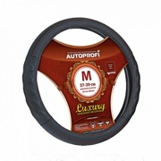 Кожаная оплётка руля AUTOPROFI AP-1070 BKBK (M)