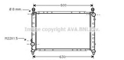 AVA ALA2076 радиатор системы охлаждения Alfa Romeo 145 1.4-1.6i 8V 94-96/146 1.4-1.6i 16V 96-99