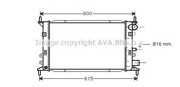 AVA FD2148 радиатор системы охлаждения Ford Escort 1.1/1.3i 90-00