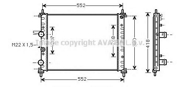 Радиатор охлаждения ДВС Fiat BRAVAO, MAREA 1.2 1.4, 1.6 М/AКП AC 95