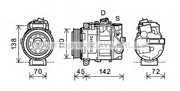 Компрессор кондиционера MB: C-CLASS (W203) 2.0 01-