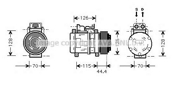 W220 {W124 93-95} КОМПРЕССОР КОНДИЦ (см.каталог) (AVA)