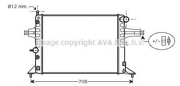 AVA OLA2256 радиатор системы охлаждения без АС АКПП Opel Astra G 1.4-1.8 98