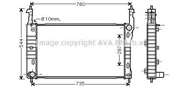 Радиатор системы охлаждения CHEVROLET: CAPTIVA 2.0 D/2.0 D 4WD 06- OPEL: ANTARA 2.0 CDTI 06- VAUXH