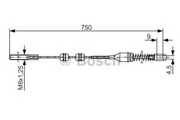 1987477140 Bosch 1 987 477 140 трос ручника л Opel Vectra 1.4-1.7D/1.8 81-95