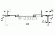 Трос ручного тормоза левый MB C-CLASS 93-01, CLK 97-02,