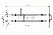 Трос стояночного тормоза SAAB: 9-5 (YS3E) 97-09 1410mm