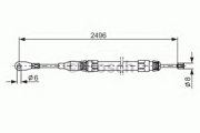 1987477306 Bosch Трос ручного тормоза MB E-CLASS 93-96, KOMBI 85-93, седан 84-93,