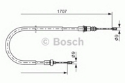 Трос ручного тормоза PEUGEOT 206 98-, 206 CC 00-, 206 SW 02-,