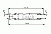 Трос ручного тормоза FORD FIESTA 03-, FIESTA V 01-, FUSION 02-, MAZDA 2 03-,