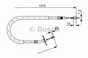 BOSCH 1 987 477 861 Трос ручного тормоза MB SPRINTER 1575мм зад.прав.