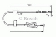 1987477914 Bosch Трос ручного тормоза NISSAN ALMERA N16 1661мм