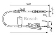 1987477915 Bosch Трос ручного тормоза NISSAN ALMERA II 00-,