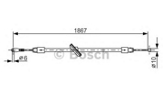 Трос ручного тормоза VW CRAFTER 30-35 06-, CRAFTER 30-50 06-, MB SPRINTER 06-, SPRINTER 3,5 06-,