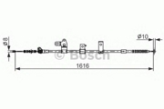 Трос ручного тормоза TOYOTA COROLLA 01-, STARLET 89-96,