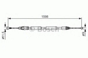 Трос ручного тормоза OPEL/RENAULT прав. 1598мм