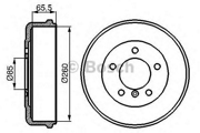 986477038 Bosch 0 986 477 038 барабан торм. MB W460/W461/W463 2.3-3.5D 79