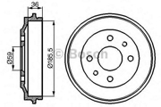 0 986 477 055 барабан тормозной Fiat Uno 1.1-1.7D/1.9D 83-00