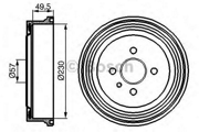 986477100 Bosch 0 986 477 100 барабан тормозной Opel Astra/Combo 1.4-1.7D 91