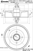 Тормозной барабан BREMBO 14A67210