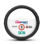 Оплетка CARFORT Skin, кожа, ребр.вставки, черная, S