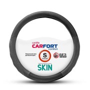 Оплетка CARFORT Skin, кожа, черно-серая, S