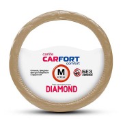 Оплетка CARFORT Diamond, бежевая прошивка, мягкая, М