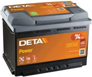 Аккумулятор DETA Power 74Ач 680А обратная/п.