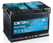 Аккумулятор DETA MICRO-HYBRID 70Ач 630А обратная/п.