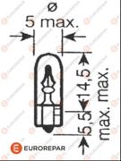 Лампа W1.2W галогеновая W2x4.6d, 12 Вольт, 1.2W