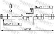 ПОЛУОСЬ ПРАВАЯ 22x700x22