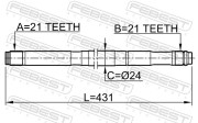 Полуось лев.21x431x21 NISSAN ALMERA N16