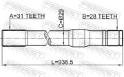 ПОЛУОСЬ ЛЕВАЯ 31X936.5X28