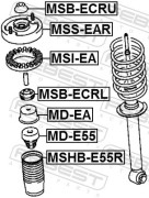 MSBECRU подушка опоры амортизатора зад. верхн. Mitsubishi Galant 2.0-2.5/2.0TDi 97