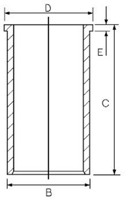 Гильза цилиндра ДВС Форд Транзит 2,4 с00г. F.MOGUL (цена за 1шт)