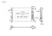 Радиатор охлаждения двигателя, CHEVROLET Aveo 1.2i / 1.4i Man. 06/11-, Бачки пластиковые, Соты паяные алюминиевые 550x398x16