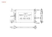 Радиатор охлаждения двигателя, OPEL Astra J 1.3 / 1.7 CDTi M/A 10/09-, Бачки пластиковые, Соты паяные алюминиевые 580x387x27